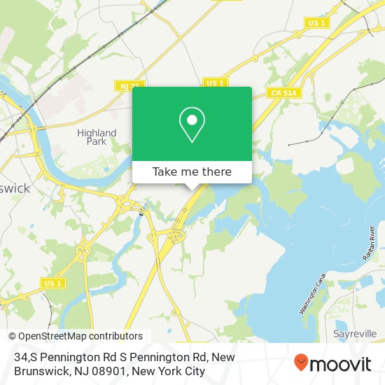 Mapa de 34,S Pennington Rd S Pennington Rd, New Brunswick, NJ 08901