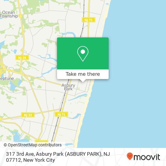 Mapa de 317 3rd Ave, Asbury Park (ASBURY PARK), NJ 07712