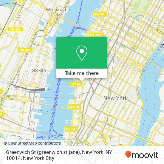 Mapa de Greenwich St (greenwich st jane), New York, NY 10014