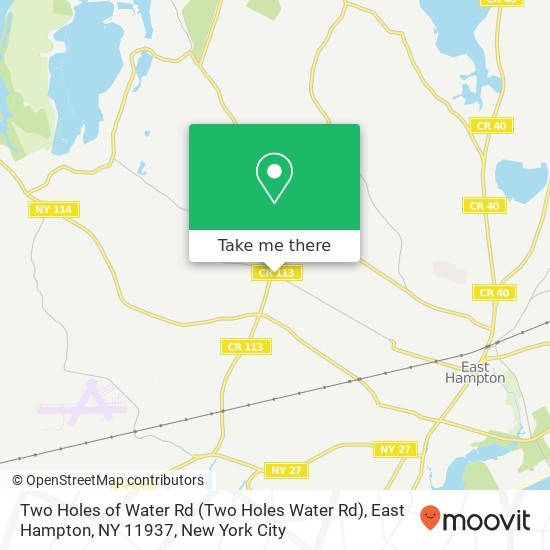 Mapa de Two Holes of Water Rd (Two Holes Water Rd), East Hampton, NY 11937