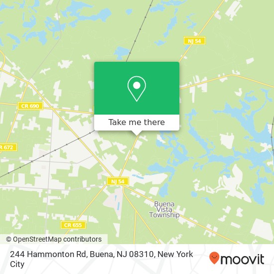 Mapa de 244 Hammonton Rd, Buena, NJ 08310