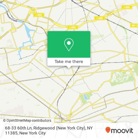 68-33 60th Ln, Ridgewood (New York City), NY 11385 map