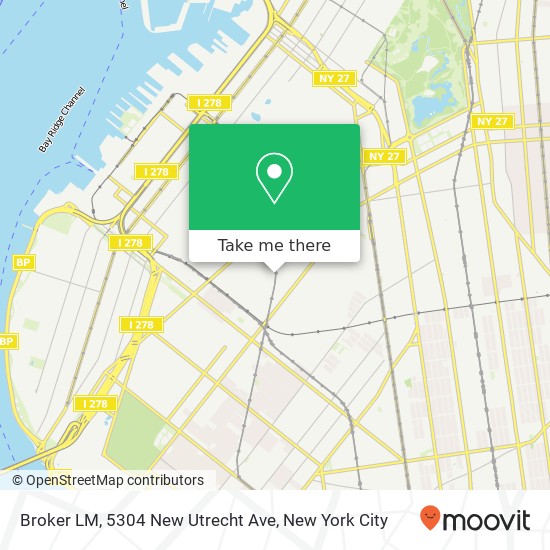 Mapa de Broker LM, 5304 New Utrecht Ave