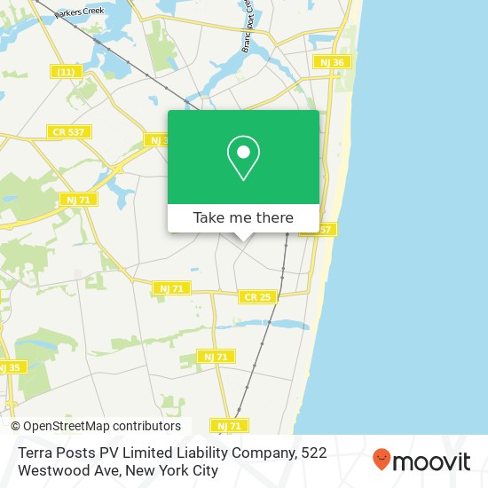 Mapa de Terra Posts PV Limited Liability Company, 522 Westwood Ave