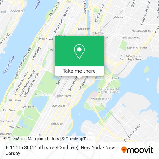 Mapa de E 115th St (115th street 2nd ave)