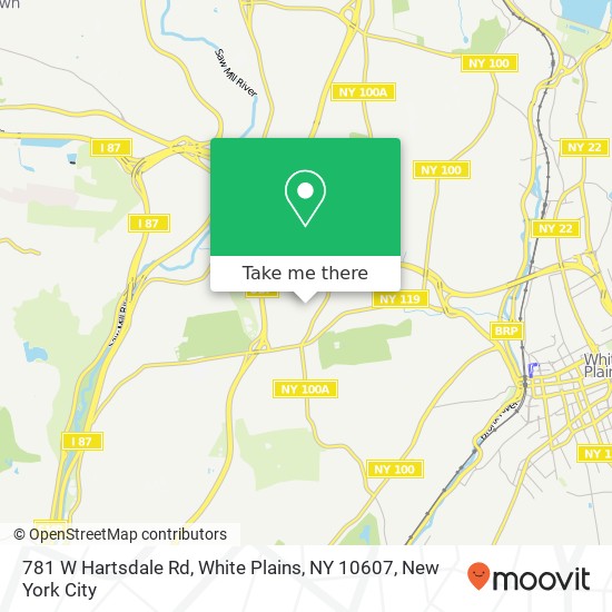 Mapa de 781 W Hartsdale Rd, White Plains, NY 10607