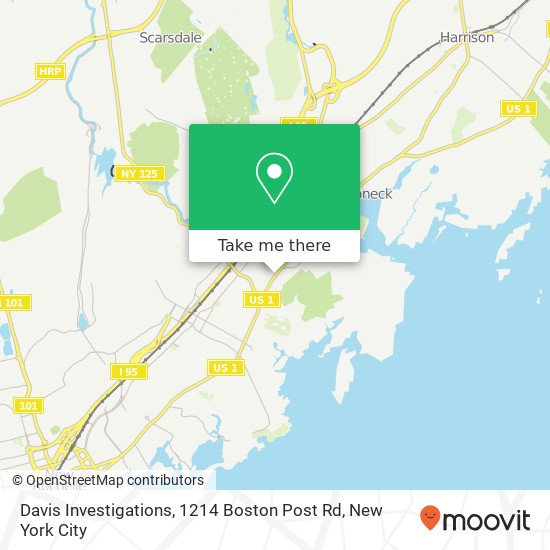 Mapa de Davis Investigations, 1214 Boston Post Rd