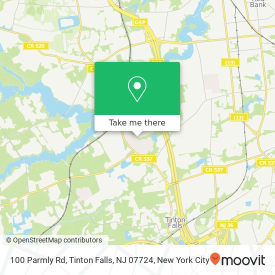 Mapa de 100 Parmly Rd, Tinton Falls, NJ 07724