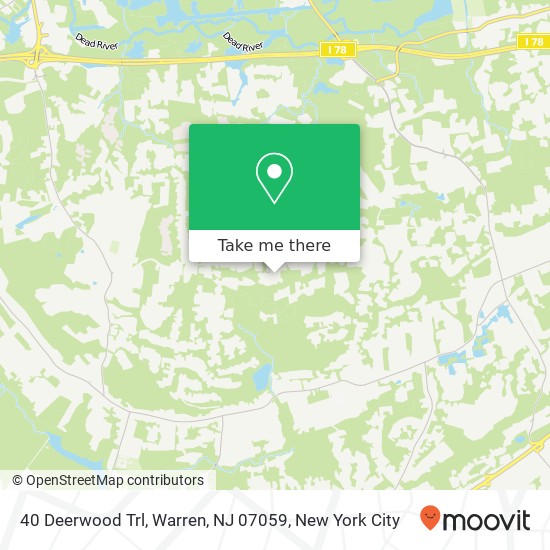 Mapa de 40 Deerwood Trl, Warren, NJ 07059