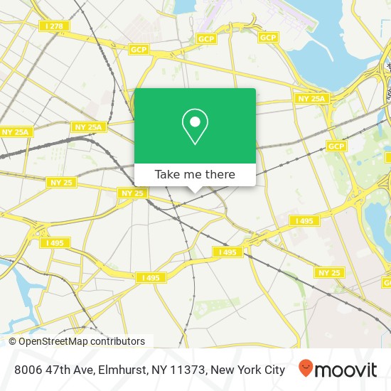 Mapa de 8006 47th Ave, Elmhurst, NY 11373