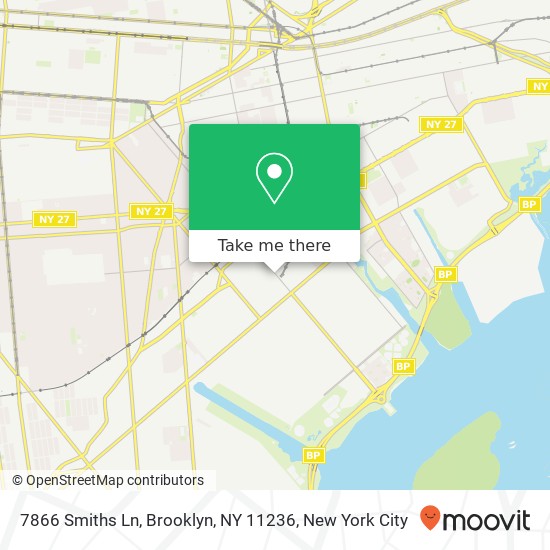 Mapa de 7866 Smiths Ln, Brooklyn, NY 11236
