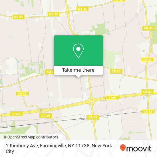 Mapa de 1 Kimberly Ave, Farmingville, NY 11738