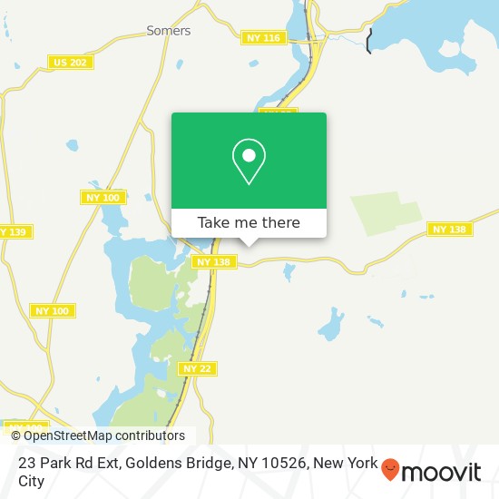 Mapa de 23 Park Rd Ext, Goldens Bridge, NY 10526