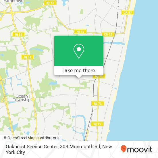 Mapa de Oakhurst Service Center, 203 Monmouth Rd