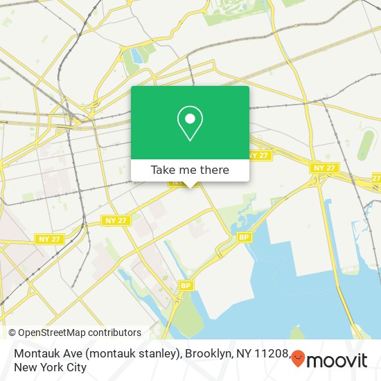 Mapa de Montauk Ave (montauk stanley), Brooklyn, NY 11208