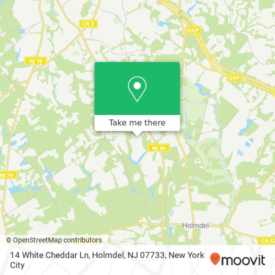 Mapa de 14 White Cheddar Ln, Holmdel, NJ 07733