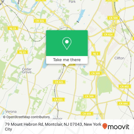 Mapa de 79 Mount Hebron Rd, Montclair, NJ 07043