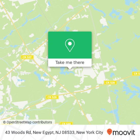 Mapa de 43 Woods Rd, New Egypt, NJ 08533