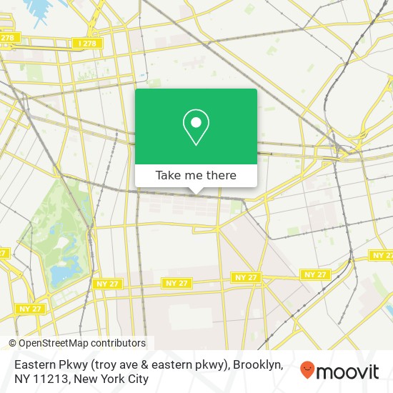 Eastern Pkwy (troy ave & eastern pkwy), Brooklyn, NY 11213 map