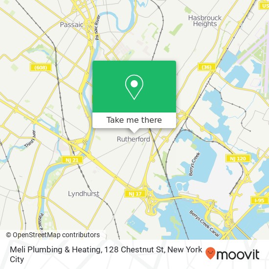 Mapa de Meli Plumbing & Heating, 128 Chestnut St
