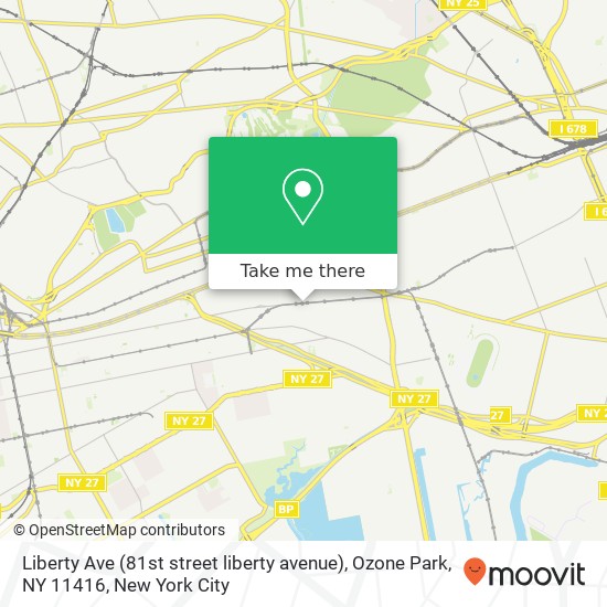 Mapa de Liberty Ave (81st street liberty avenue), Ozone Park, NY 11416