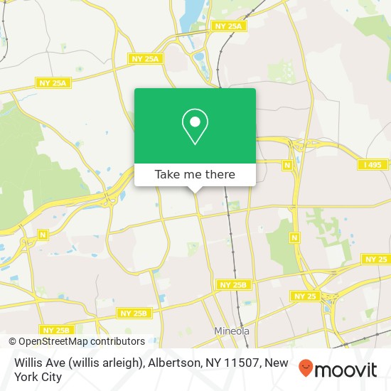 Mapa de Willis Ave (willis arleigh), Albertson, NY 11507