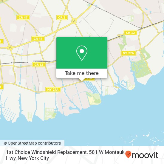 Mapa de 1st Choice Windshield Replacement, 581 W Montauk Hwy