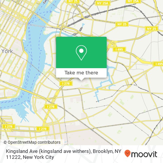 Kingsland Ave (kingsland ave withers), Brooklyn, NY 11222 map