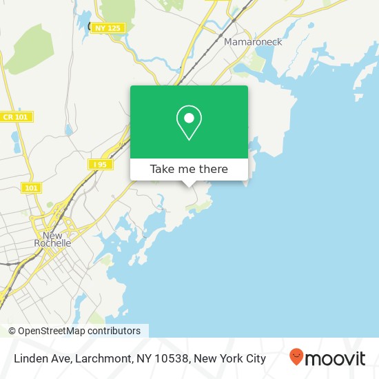 Mapa de Linden Ave, Larchmont, NY 10538