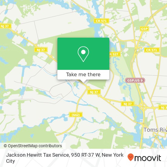 Mapa de Jackson Hewitt Tax Service, 950 RT-37 W