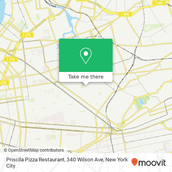 Priscila Pizza Restaurant, 340 Wilson Ave map