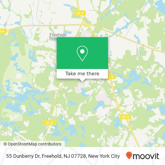 Mapa de 55 Dunberry Dr, Freehold, NJ 07728