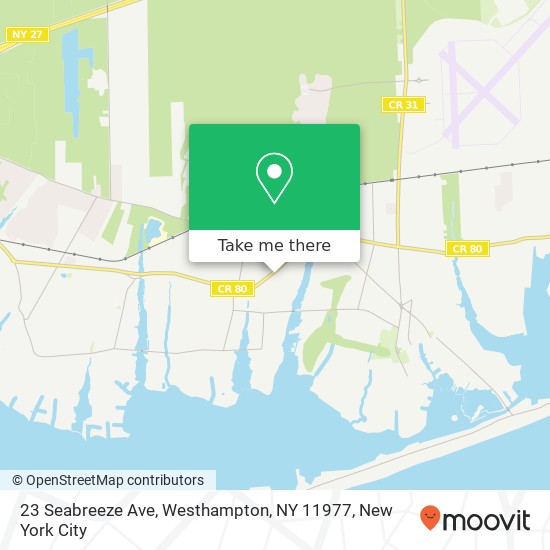 Mapa de 23 Seabreeze Ave, Westhampton, NY 11977