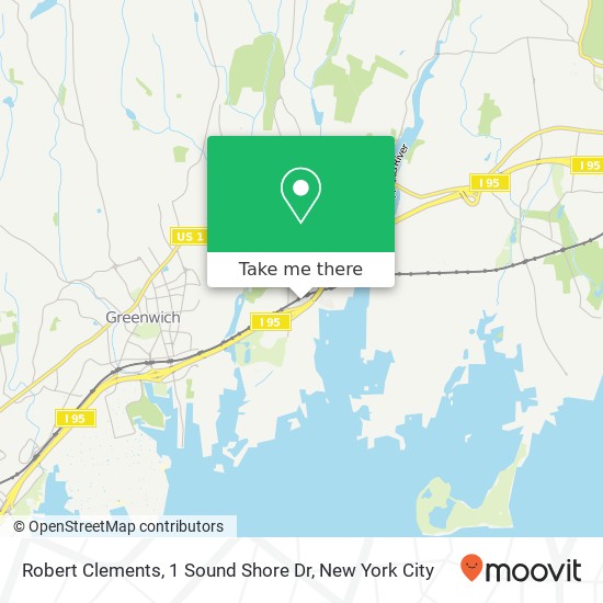 Mapa de Robert Clements, 1 Sound Shore Dr