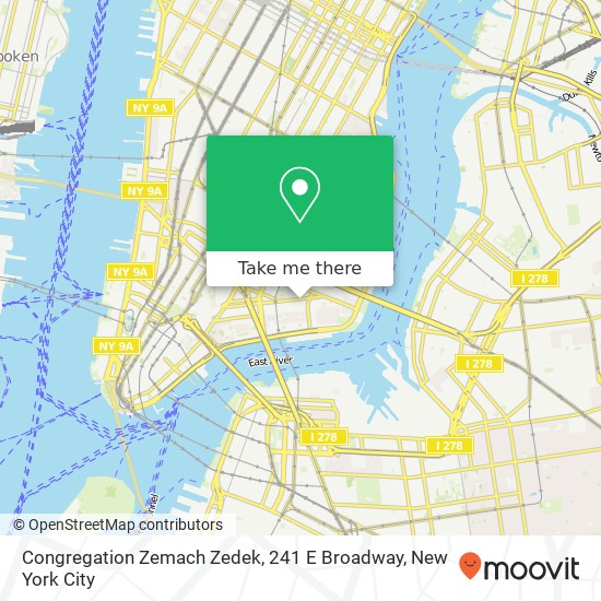 Congregation Zemach Zedek, 241 E Broadway map