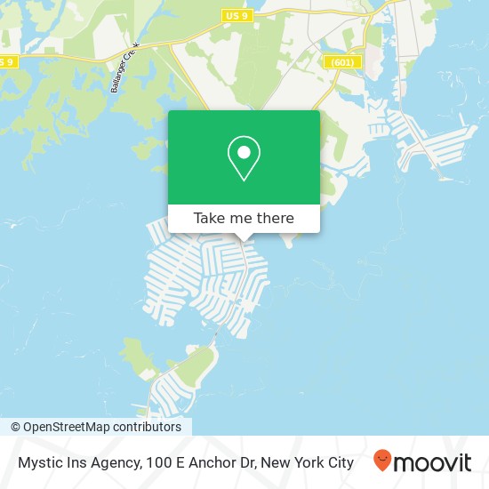 Mapa de Mystic Ins Agency, 100 E Anchor Dr