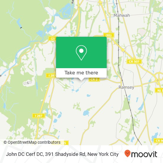 Mapa de John DC Cerf DC, 391 Shadyside Rd