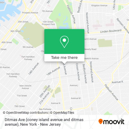 Mapa de Ditmas Ave (coney island avenue and ditmas avenue)