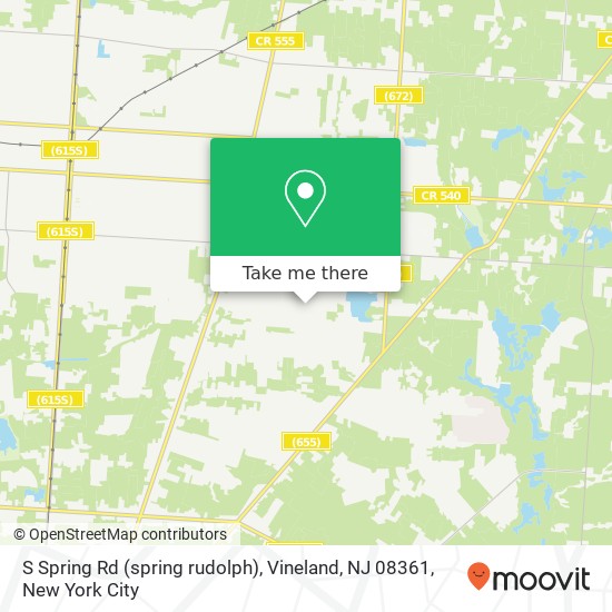 Mapa de S Spring Rd (spring rudolph), Vineland, NJ 08361