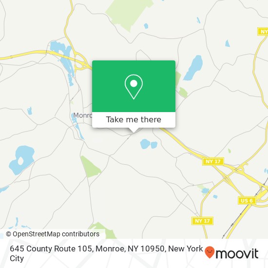 Mapa de 645 County Route 105, Monroe, NY 10950