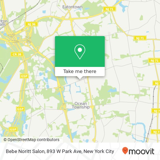 Mapa de Bebe Noritt Salon, 893 W Park Ave