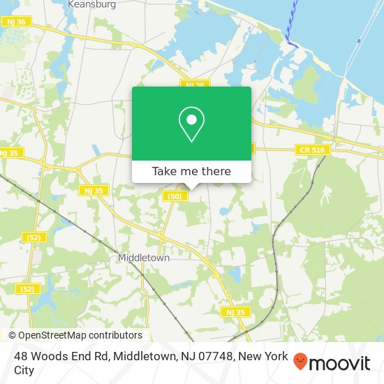 Mapa de 48 Woods End Rd, Middletown, NJ 07748