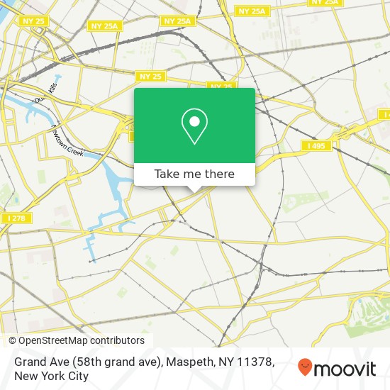 Mapa de Grand Ave (58th grand ave), Maspeth, NY 11378