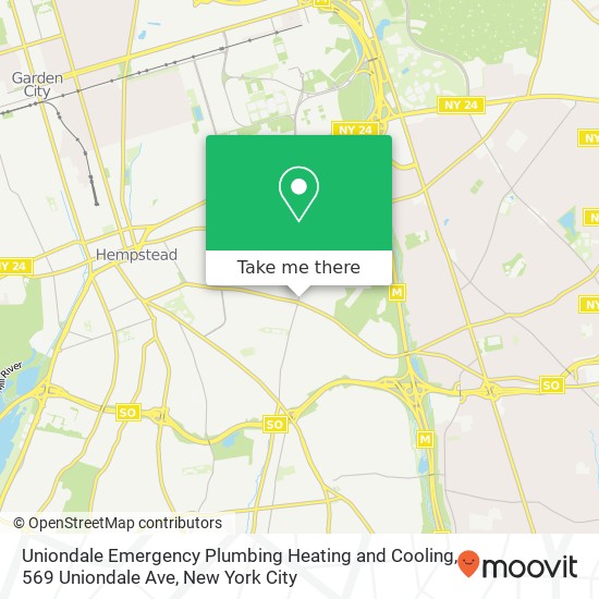 Uniondale Emergency Plumbing Heating and Cooling, 569 Uniondale Ave map
