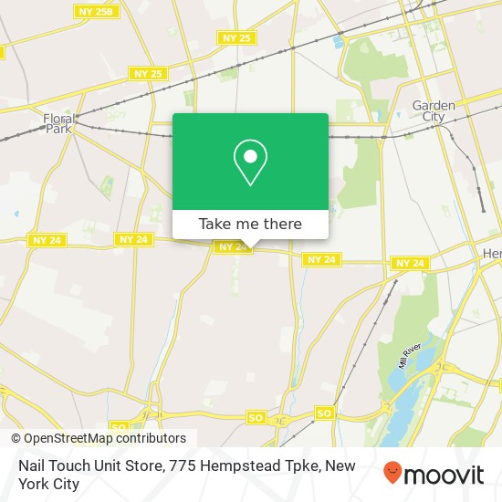 Mapa de Nail Touch Unit Store, 775 Hempstead Tpke