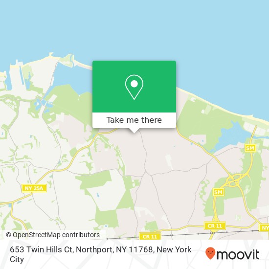 Mapa de 653 Twin Hills Ct, Northport, NY 11768