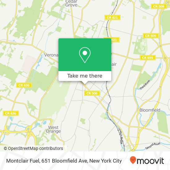 Mapa de Montclair Fuel, 651 Bloomfield Ave