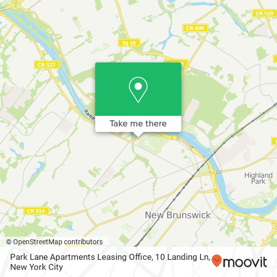 Mapa de Park Lane Apartments Leasing Office, 10 Landing Ln