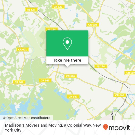 Madison 1 Movers and Moving, 9 Colonial Way map