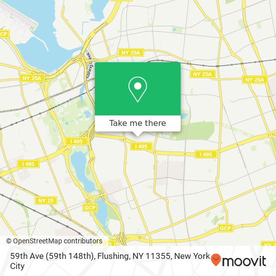 Mapa de 59th Ave (59th 148th), Flushing, NY 11355